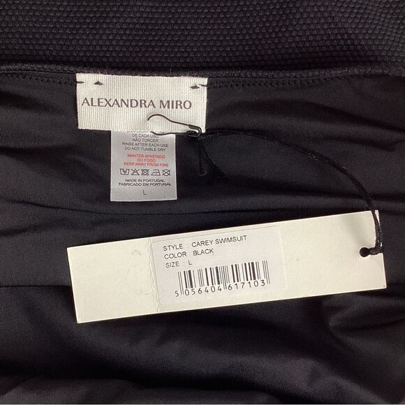 ALEXANDRA MIRO NWT Size L Carey Swimsuit Black Halter Swim Suit Cutouts Cut Out - Picture 7 of 9